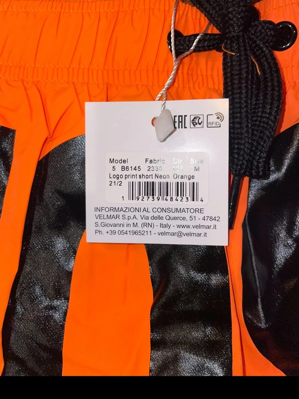 New! Moschino Neon Orange Logo Swim Shorts Oversized Graphic Beach Trunks🧡 M NWT